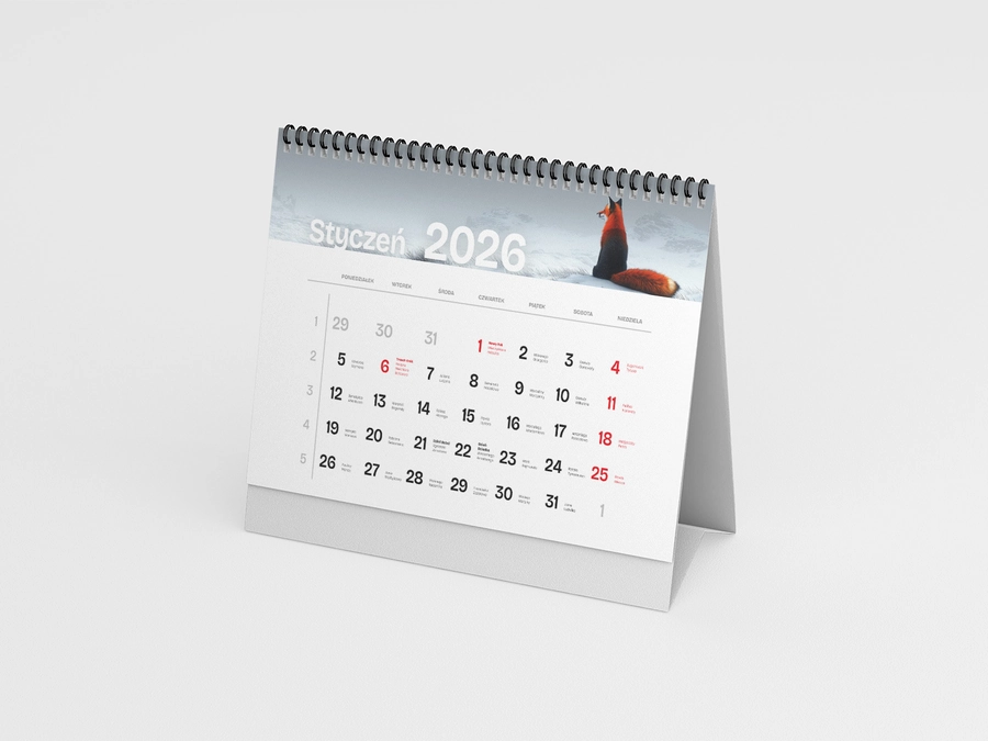 Kalendarze biurkowe – kalendarz piramidka z nadrukiem